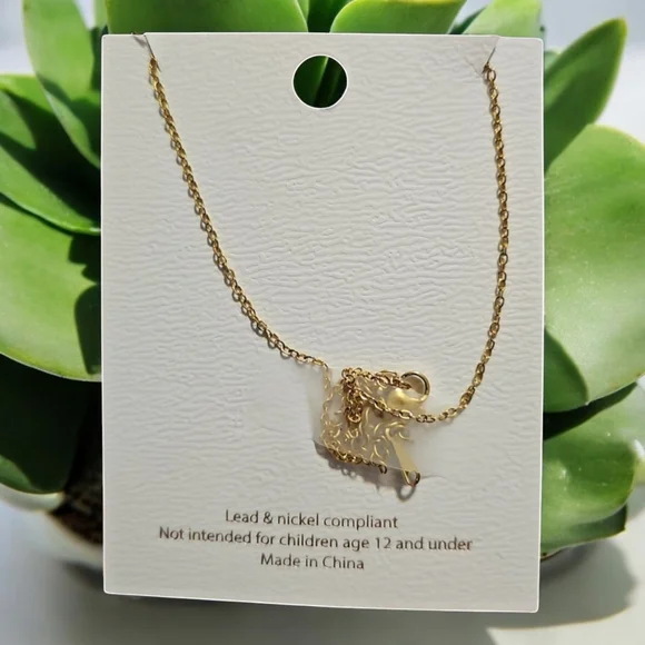 D - Gold Initial Necklace - Picture 2 of 2